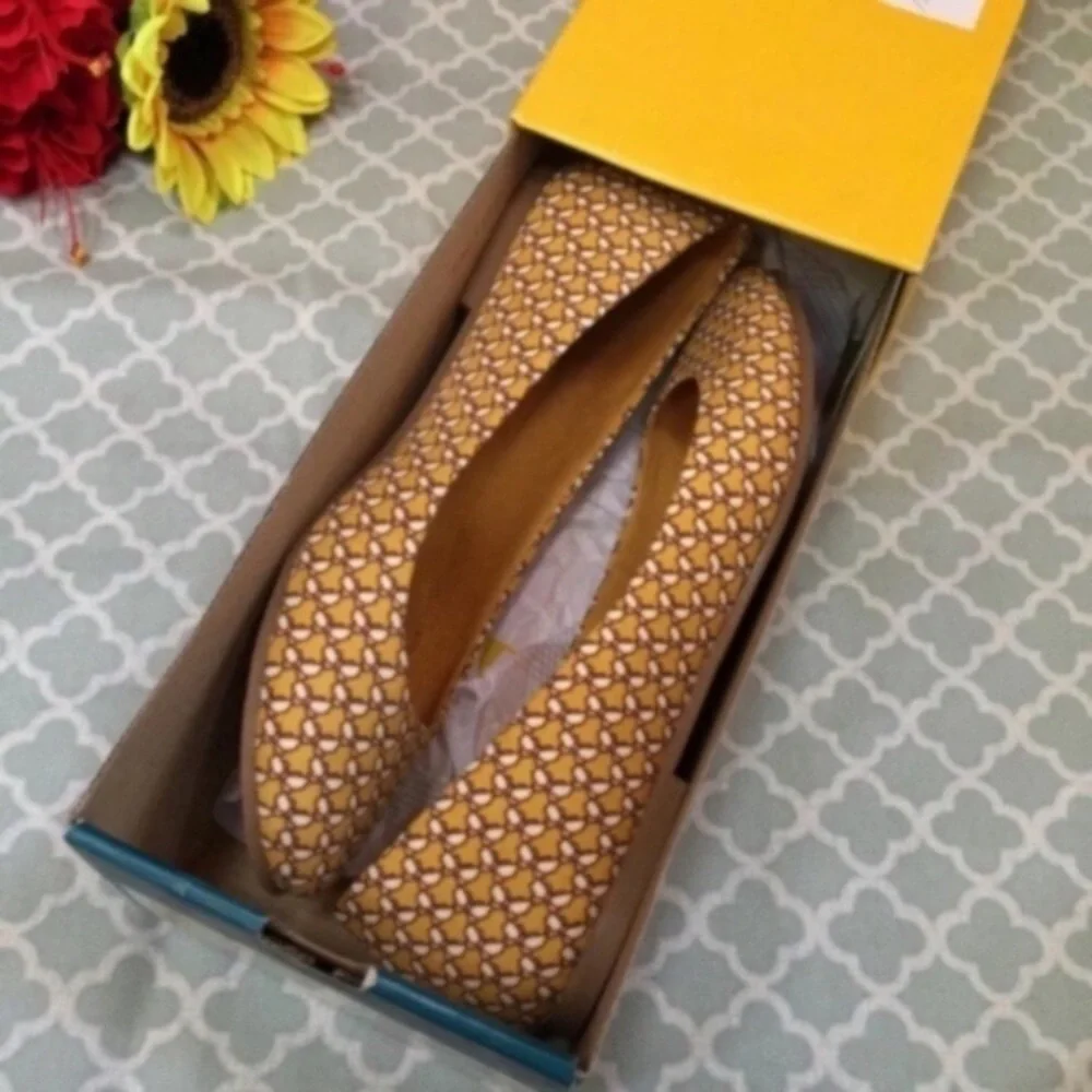 BC Mustard Butterfly Print Flats 8